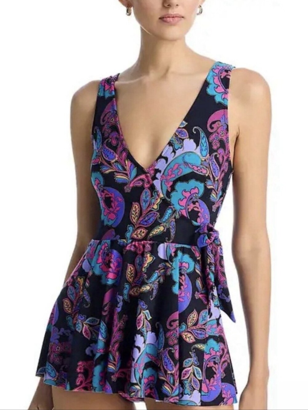NWT Johnny Was Fatima Wrap-Skirted One Piece Swimsuit Paisley Plus Size 2X